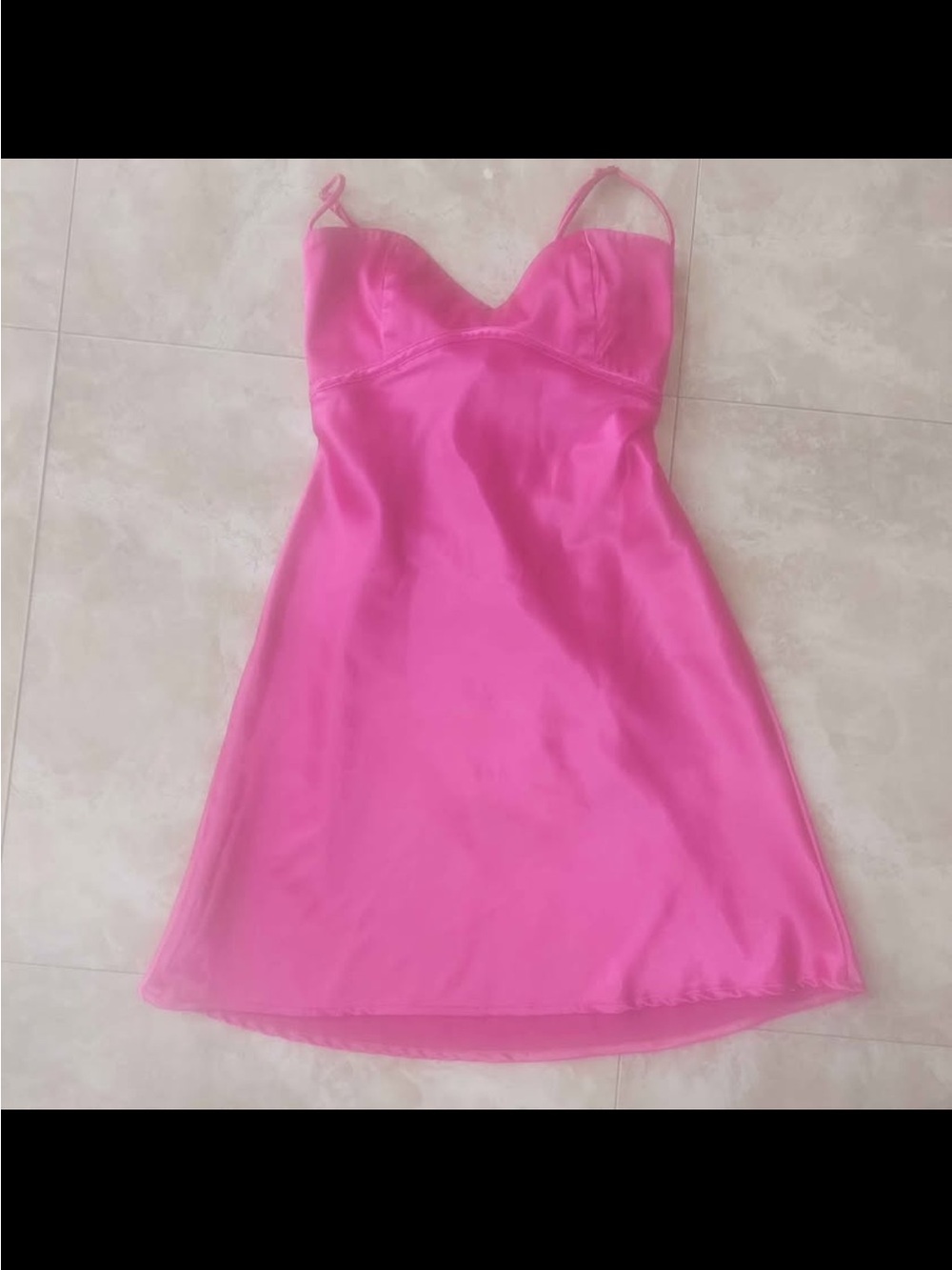 Lucy in the Sky Hot Pink Satin Slip Dress